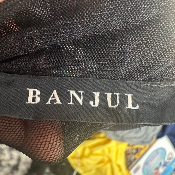 BANJUL BLACK SEE THROUGH RHINESTONE JUMPSUIT- PRELOVED- MEDIUM - Picture 5 of 6